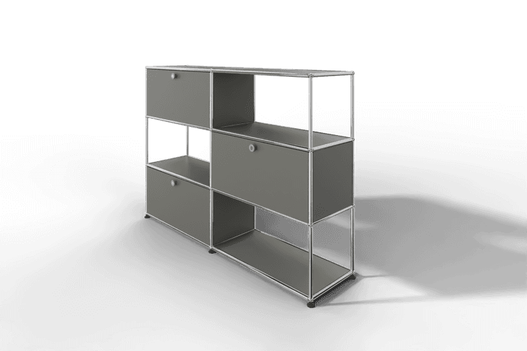 USM Haller Highboard/Raumteiler, 3 offene Elemente, 3 Klapptüren Produktbild