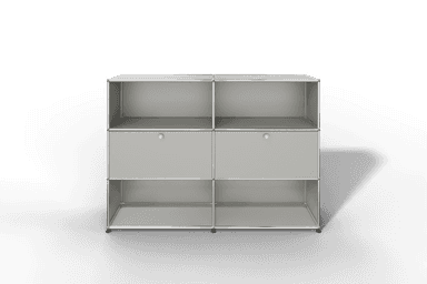 USM Haller Highboard mit 2 Klapptüren und 4 offenen Fächern in 14 Farben. Produktbild
