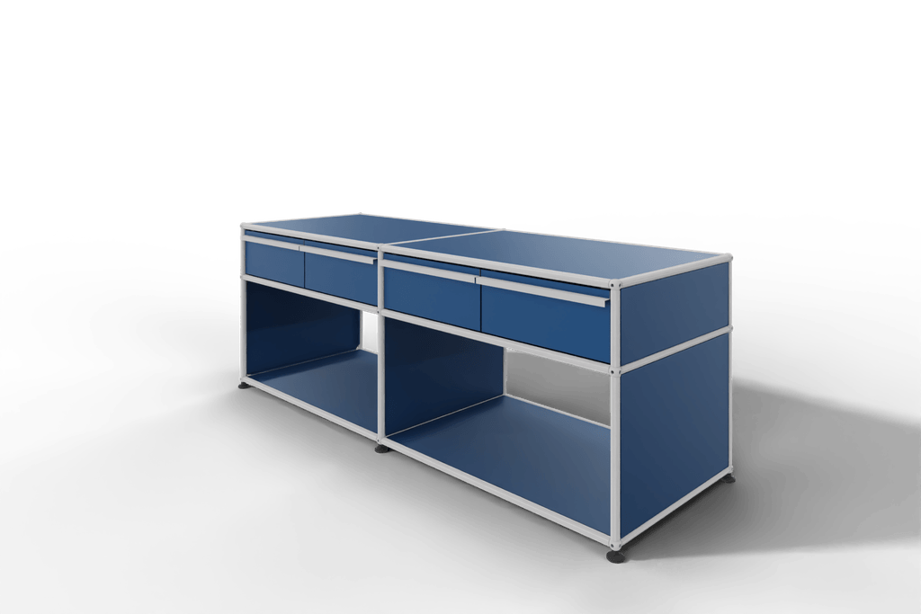 USM Haller Sideboard, mit 4 Schubladen A6 und 2 offenen Fächern. Tiefe 50 cm. Produktbild