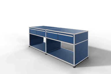 USM Haller Sideboard, mit 4 Schubladen A6 und 2 offenen Fächern. Tiefe 50 cm. Produktbild