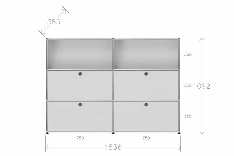 Original USM Haller Highboard mit 4 Klapptüren, Ausstellungsstück Produktbild
