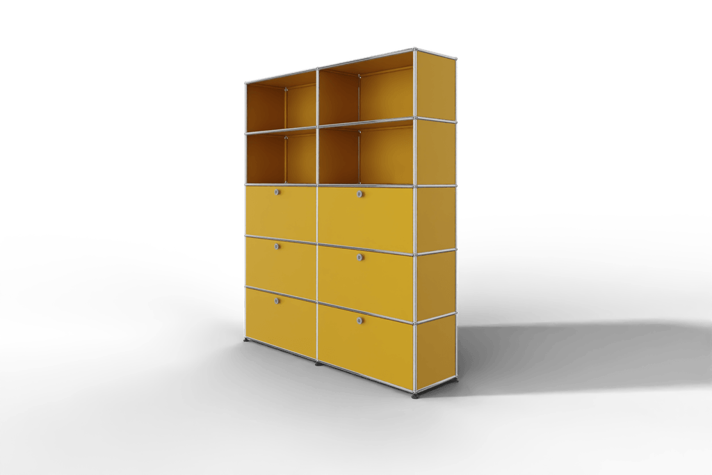 USM Haller Schrank/Regal mit 6 Klapptüren und offenen Fächern. Produktbild