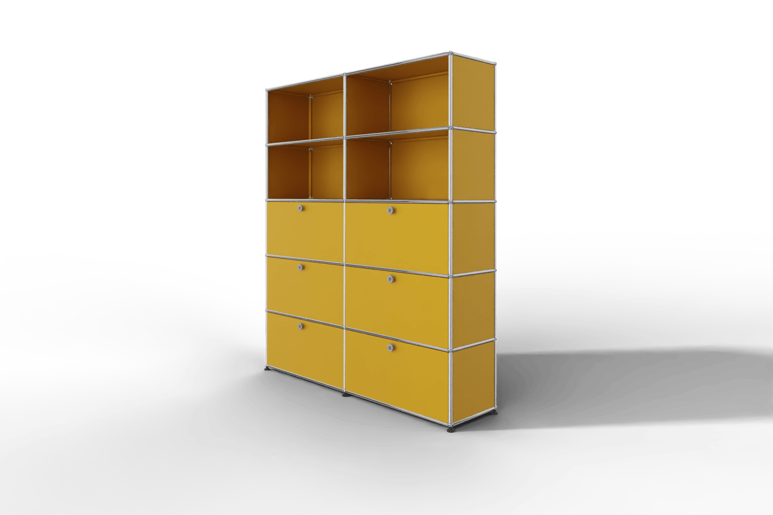 USM Haller Schrank/Regal mit 6 Klapptüren und offenen Fächern. Produktbild