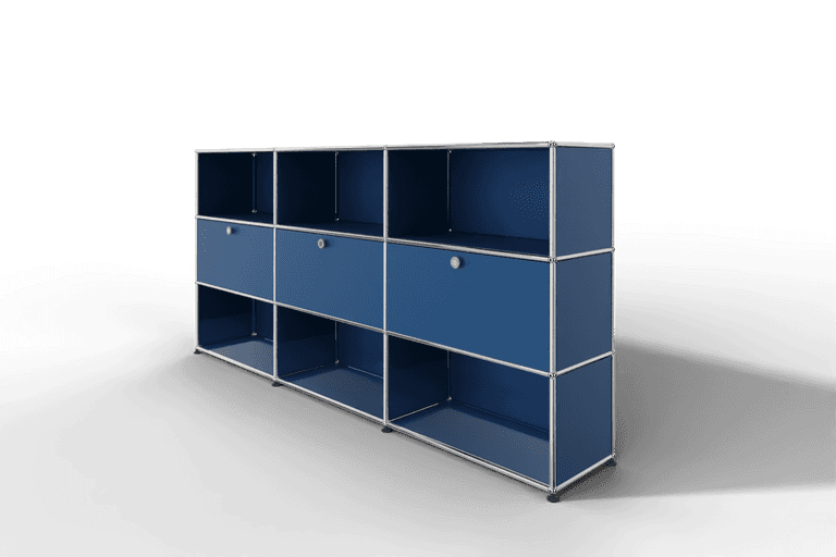 USM Haller Highboard mit 3 Klapptüren und 6 offenen Fächern Produktbild