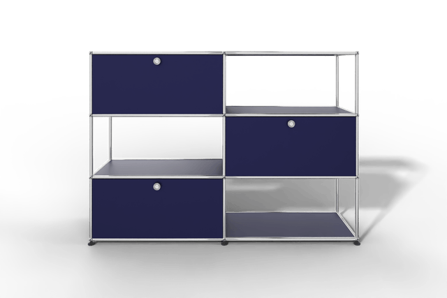USM Haller Highboard/Raumteiler, 3 offene Elemente, 3 Klapptüren