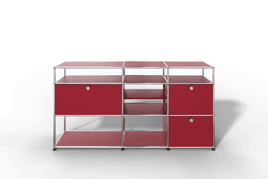 Sideboard mit offenen Elementen und Klapptüren