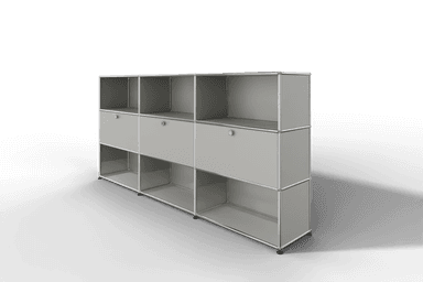 USM Haller Highboard mit 3 Klapptüren und 6 offenen Fächern Produktbild