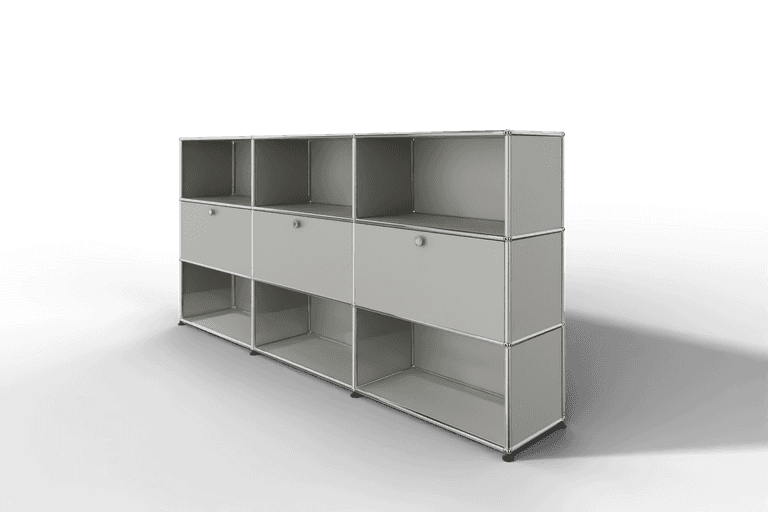 USM Haller Highboard mit 3 Klapptüren und 6 offenen Fächern Produktbild