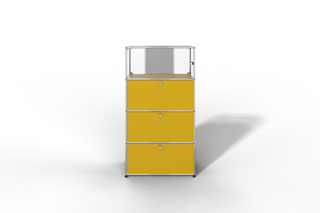 USM Haller Regal, 3 Klapptüren, 1 Vitrinen-Element