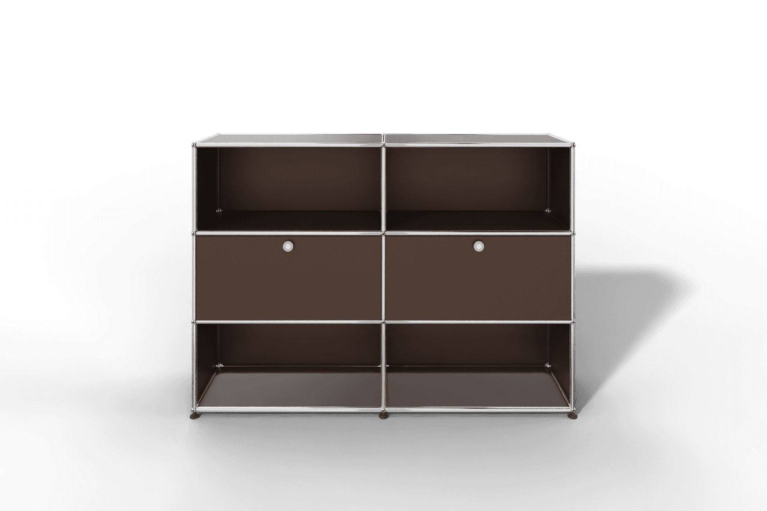 USM Haller Highboard mit 2 Klapptüren und 4 offenen Fächern in 14 Farben. Produktbild
