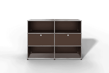 USM Haller Highboard mit 2 Klapptüren und 4 offenen Fächern in 14 Farben. Produktbild