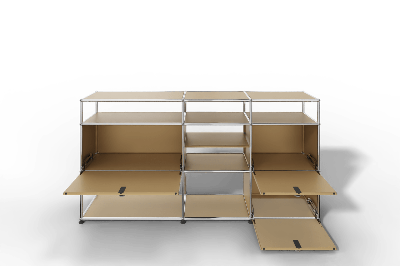 Sideboard mit offenen Elementen und Klapptüren Produktbild