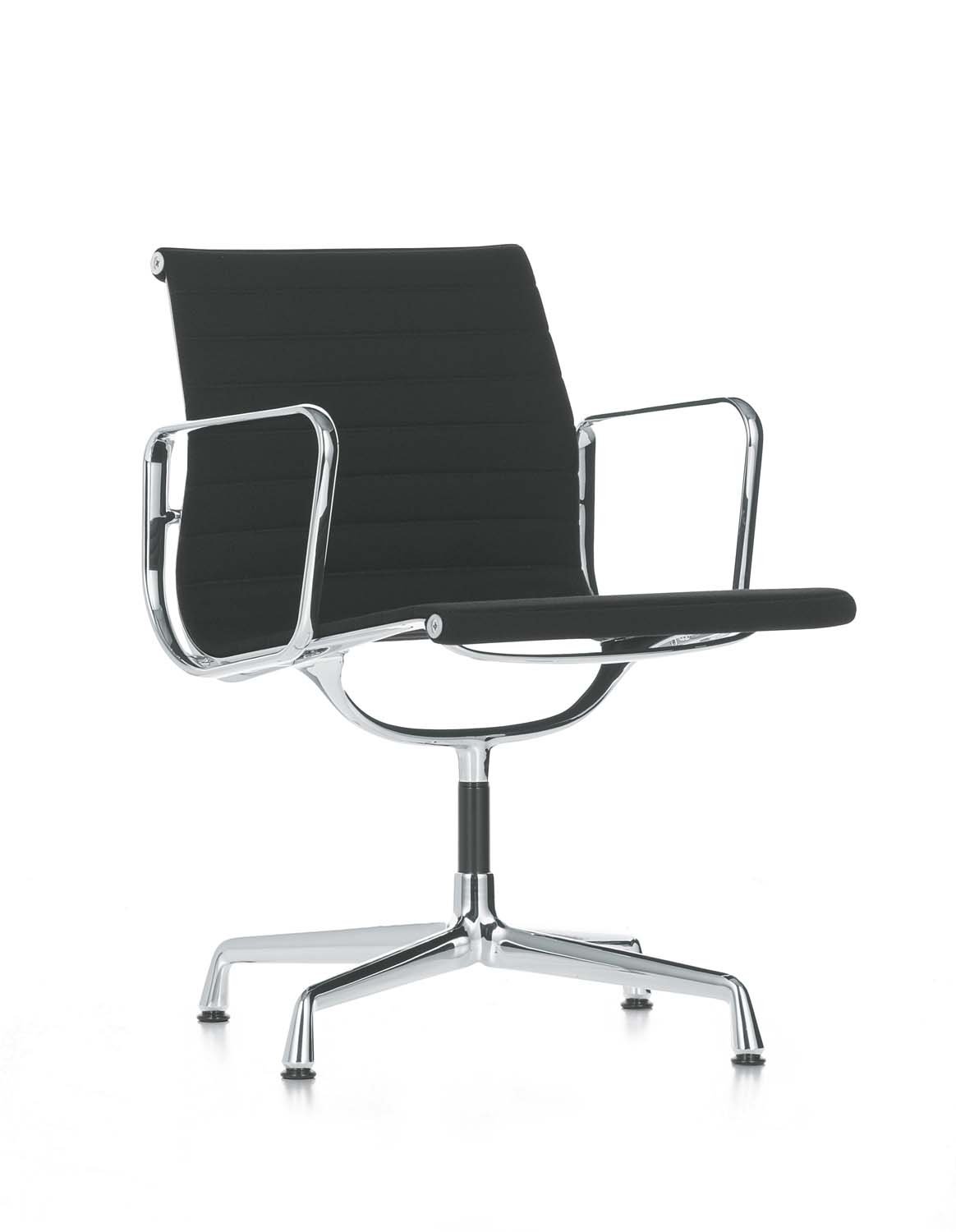 Vitra Aluminium Chair EA108, verchromt mit Leder