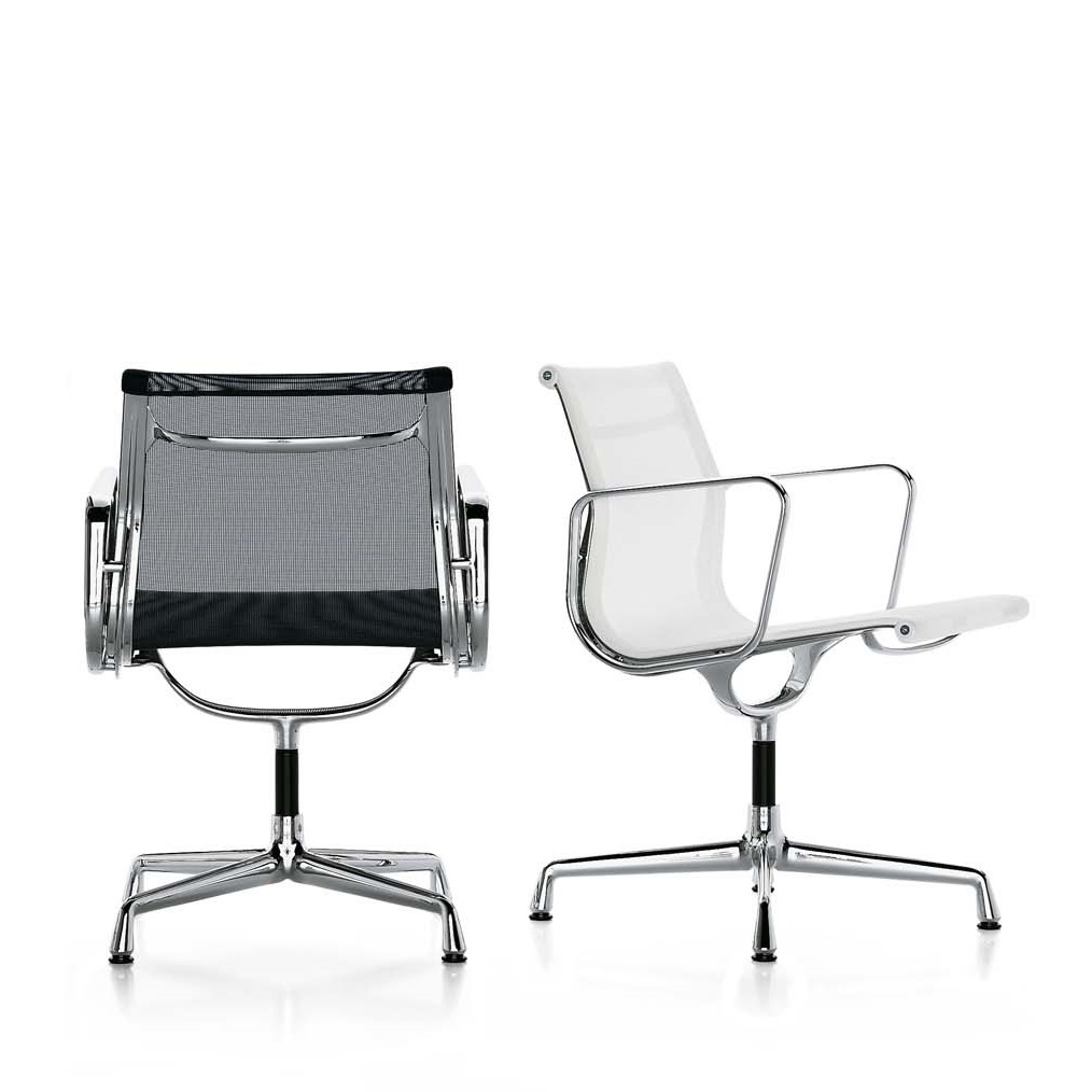 Vitra Aluminium Chair EA108, verchromt mit Netz